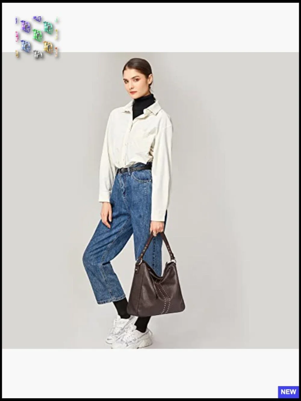 Chic Hobo Crossbody Bag Faux Leather Triple Compartment Convertible Strap